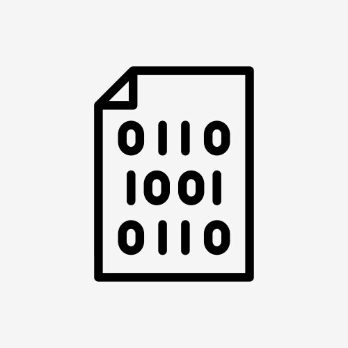Icon line paper file document with binary code vector image