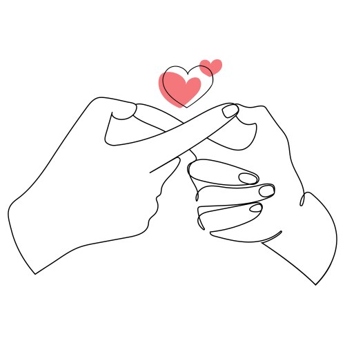 Hands infinity gesture continuous line drawing Vector Image