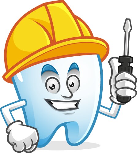 worker tooth character design or mascot vector image