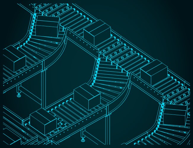 conveyors for factory and warehouses vector image