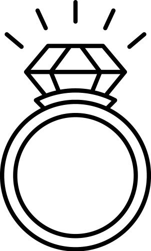 Wedding ring icon outline style Vector Image