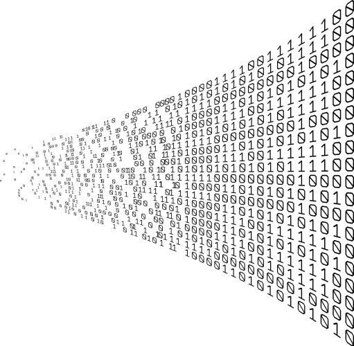 Binary code digital technology data sorting from vector image