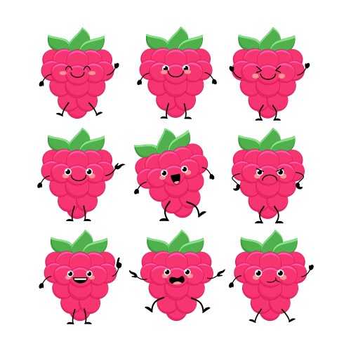 Cartoon raspberry isolated Royalty Free Vector Image
