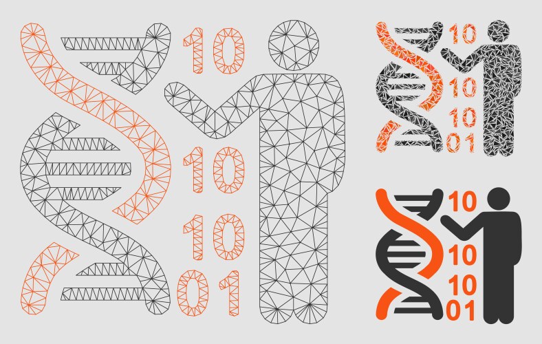 Dna code report mesh 2d model and triangle vector image