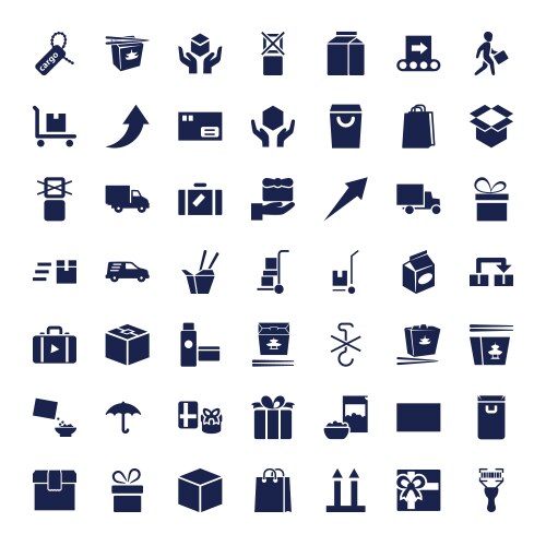 Package icons Royalty Free Vector Image - VectorStock