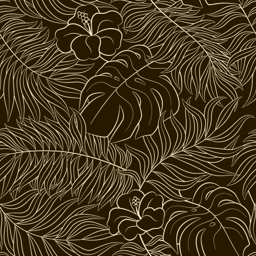 Tropical seamless natural pattern of exotic leaves vector image