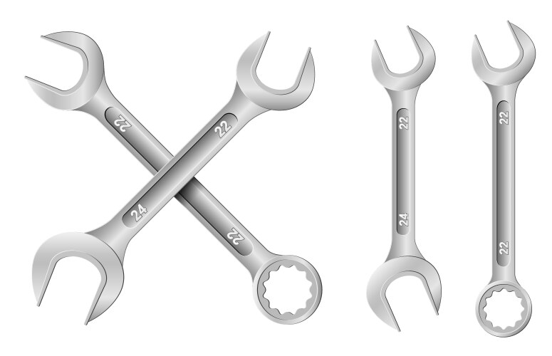 Spanner Set Vector Wrench Royalty Free Vector Image - VectorStock