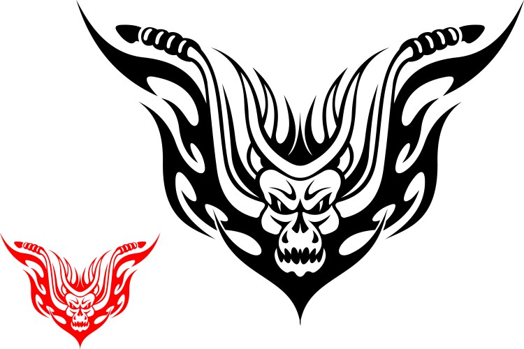 Tribal Motorcycle Tattoo Vector Image