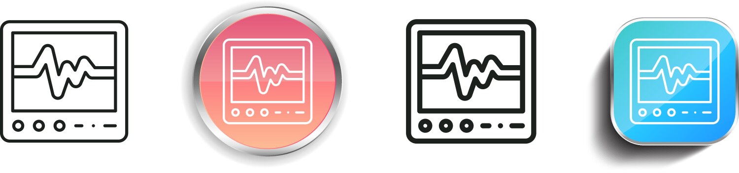 Ecg icon thin linear regular and button style vector image
