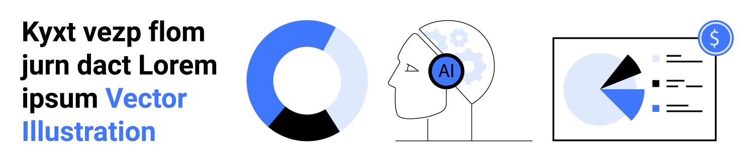 Ai-powered data visualization with charts vector image