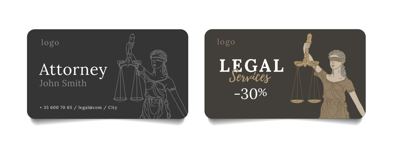 Justice Scales Business Cards Vector Image