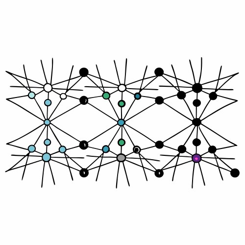 Neural network patterns unlocking the blueprint vector image