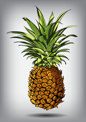 Gold pineapple fruit Royalty Free Vector Image