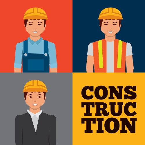 Construction worker cartoon icon Royalty Free Vector Image