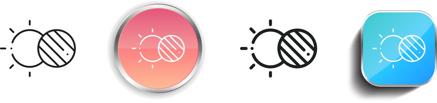 Eclipse icon thin linear regular and button style vector image