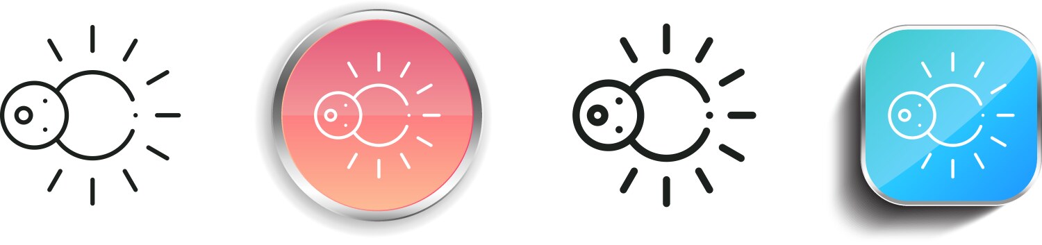 Eclipse icon thin linear regular and button style vector image