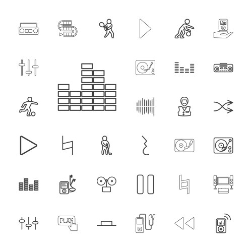 13 player icons Royalty Free Vector Image - VectorStock