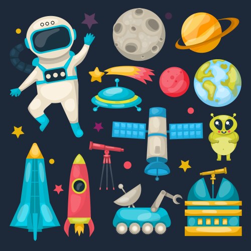 Cartoon earth planets set Royalty Free Vector Image