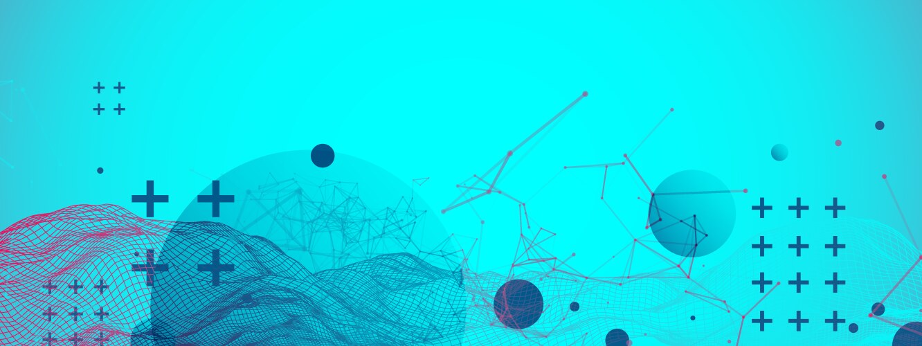 Wireframe background with plexus effect vector image