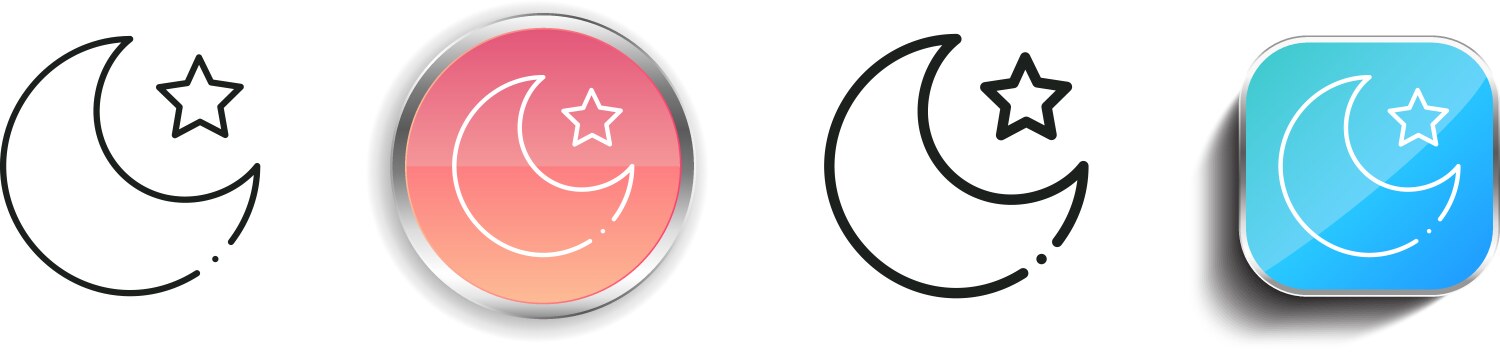 Eclipse icon thin linear regular and button style vector image