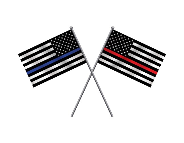 first responder support flags vector image vector image