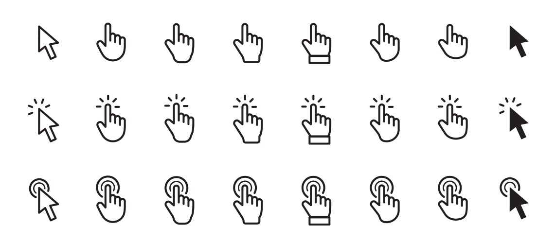 Pointer cursor computer mouse icon clicking vector image