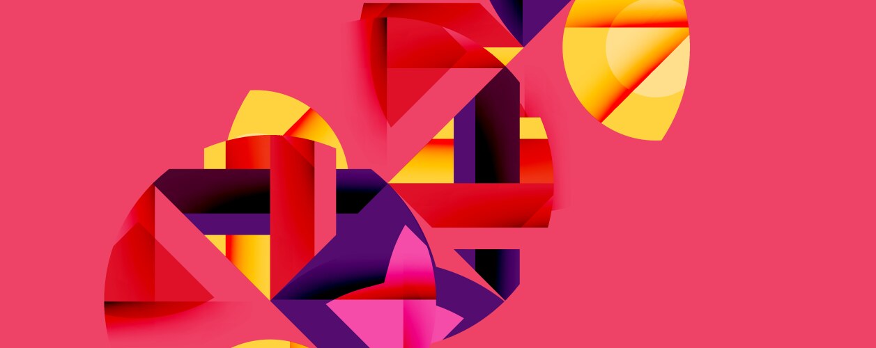Abstract geometric shapes overlap creating vector image