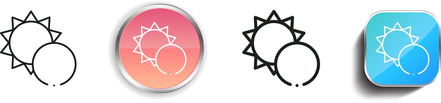Eclipse icon thin linear regular and button style vector image