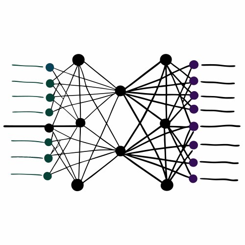 Neural network patterns unlocking the blueprint vector image