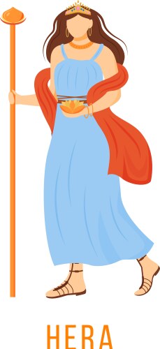 Hera flat ancient greek deity goddess Vector Image
