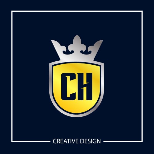 Initial letter ch logo template design Vector Image