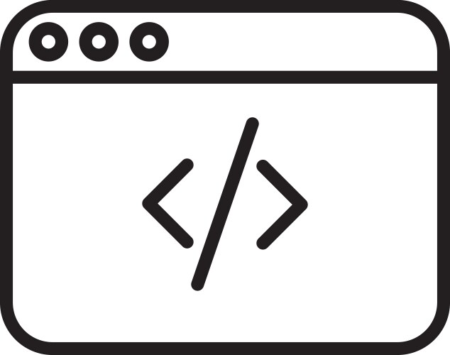 Webpage template with code line style icon vector image