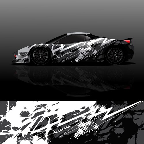 Car Wrap Patterns - Abstract Racing Vector Image