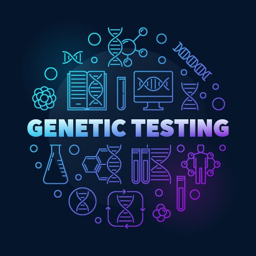 Genetic testing round colorful outline vector image