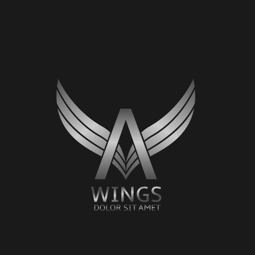 Abstract wing gold logo Royalty Free Vector Image