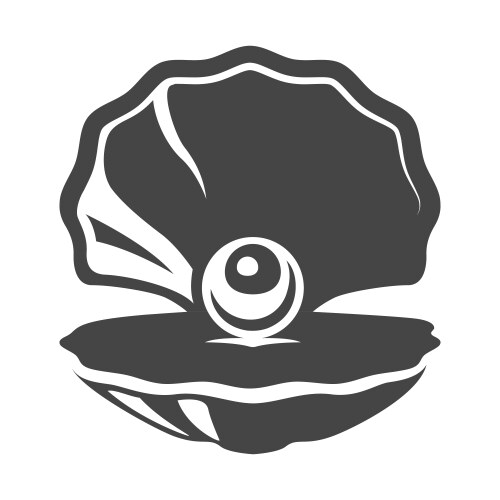 Pearl oyster outline icon Royalty Free Vector Image