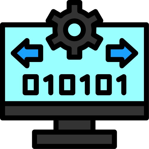 Byte flow line filled style icon design vector image