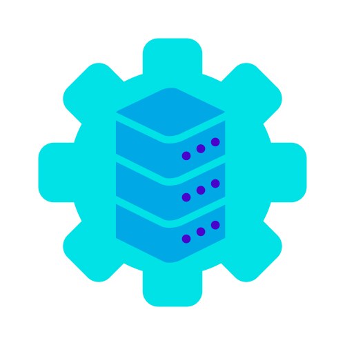 Database system automation icon vector image