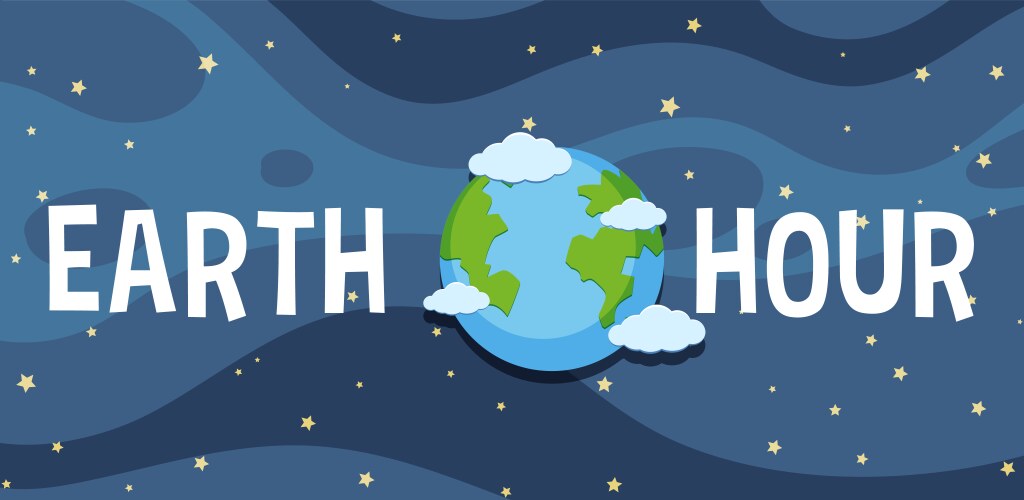 earth hour campaign poster or banner vector