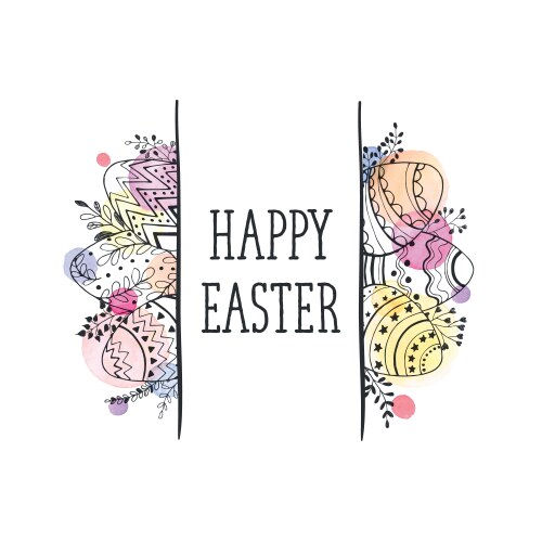 Easter eggs wreath Royalty Free Vector Image - VectorStock