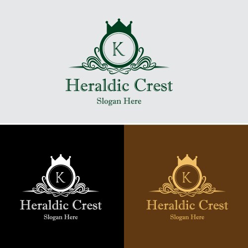 Royal Heraldic Crest Logo Vector Image