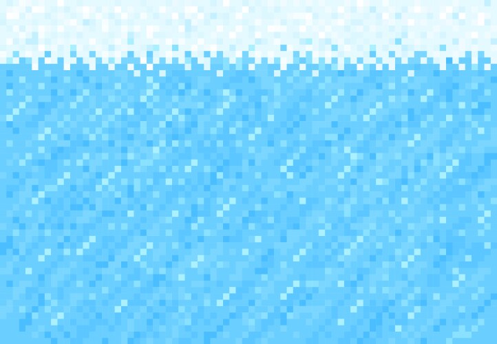 Snow ice and water pixel block background pattern vector image