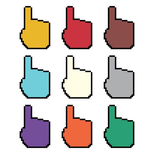 Set of finger pixel icon web cursor click mouse vektorbild