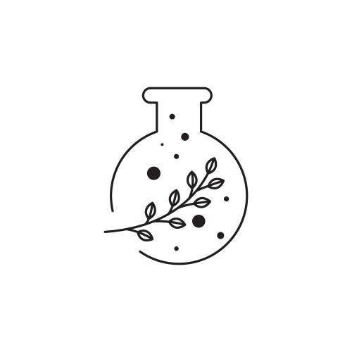 Lab leaf logo design icon Royalty Free Vector Image