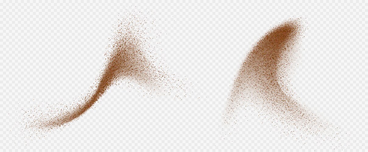 flying coffee or chocolate powder dust particles vector image