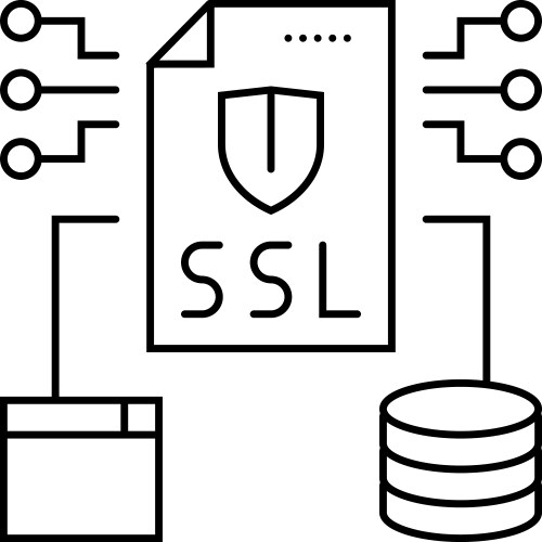 Ssl secure sockets layer seo line icon vector image