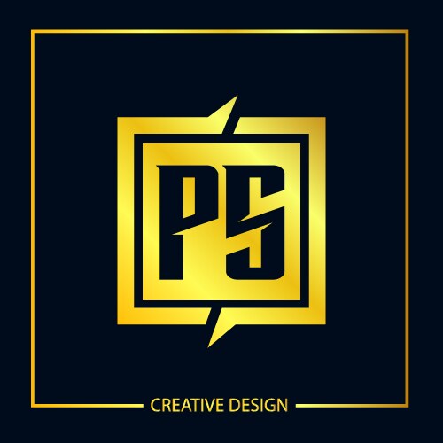 Initial letter ps logo template design Royalty Free Vector