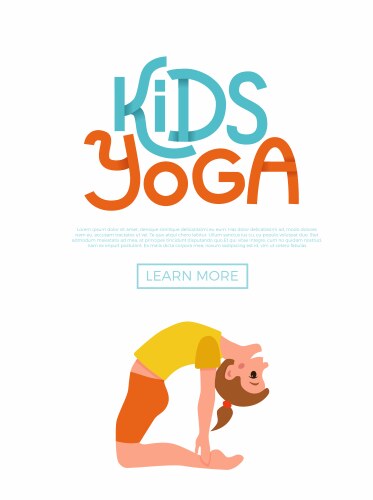 Kids yoga flayer vector image