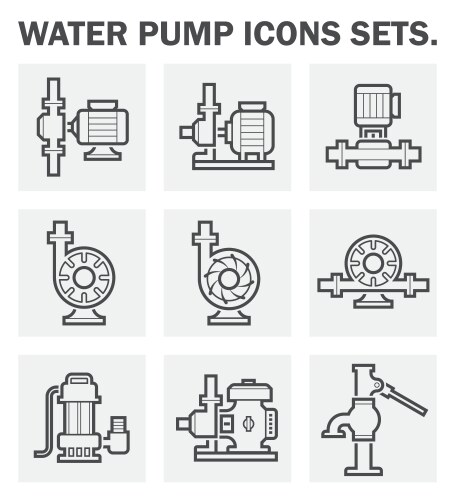 Clean water line icon set Royalty Free Vector Image