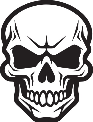 Black and White Skull Vector Image